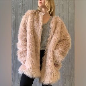 Pink Faux Fur Coat